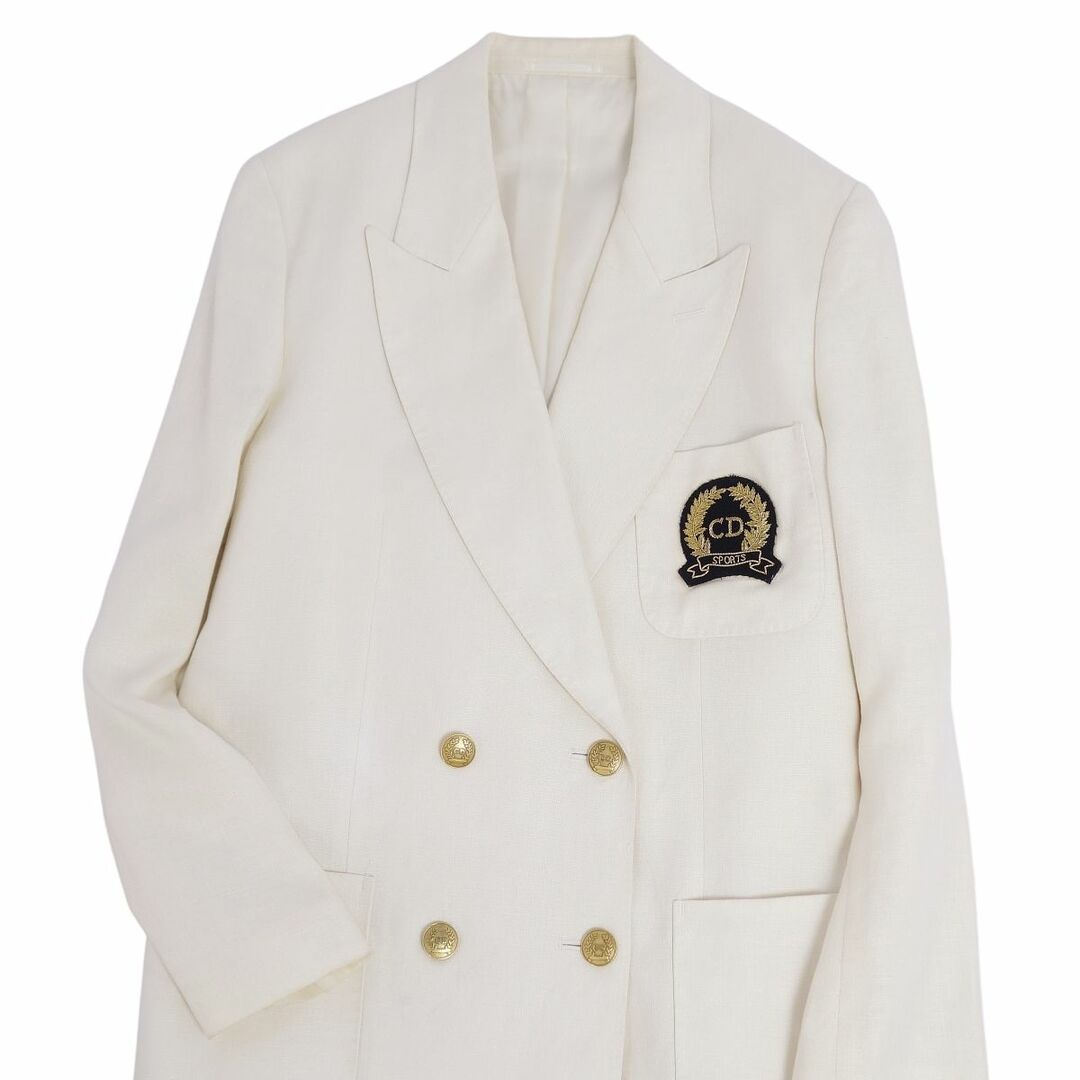 Vintage クリスチャンディオール Christian Dior SPORT ジャケット テーラードジャケット ブレザー ダブルブレスト アウター レディース M アイボリー