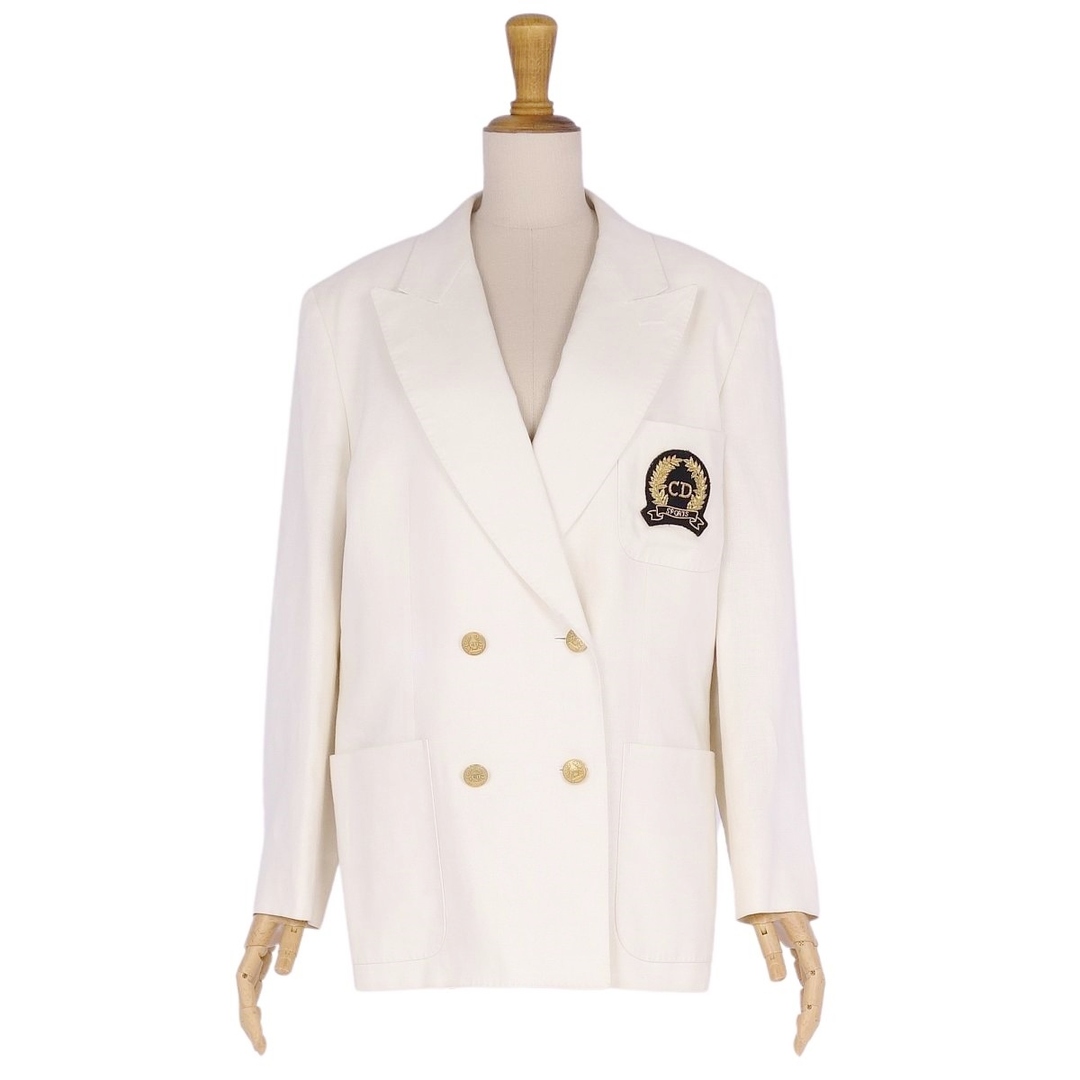 Vintage クリスチャンディオール Christian Dior SPORT ジャケット テーラードジャケット ブレザー ダブルブレスト アウター レディース M アイボリー
