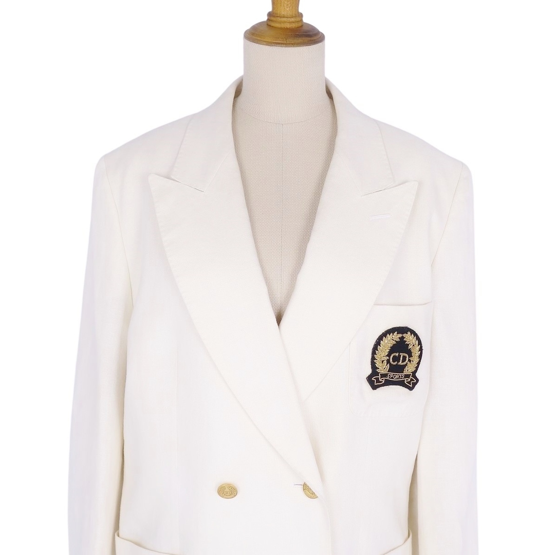 Vintage クリスチャンディオール Christian Dior SPORT ジャケット テーラードジャケット ブレザー ダブルブレスト アウター レディース M アイボリー