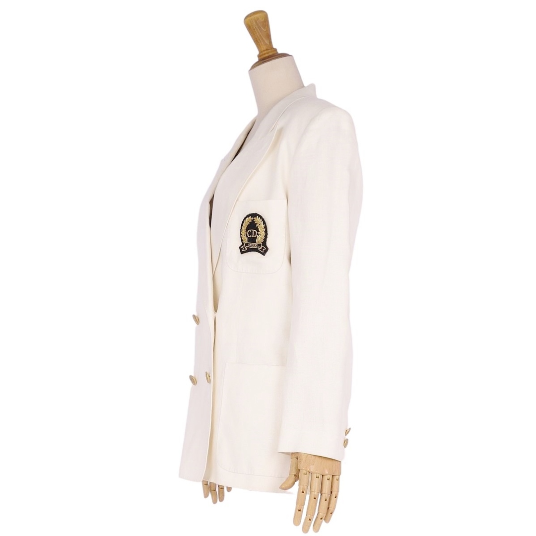 Vintage クリスチャンディオール Christian Dior SPORT ジャケット テーラードジャケット ブレザー ダブルブレスト アウター レディース M アイボリー