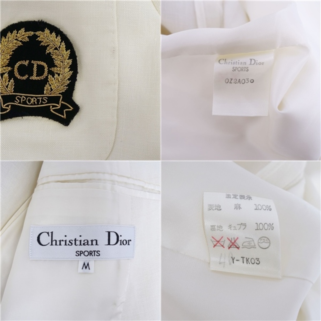 Vintage クリスチャンディオール Christian Dior SPORT ジャケット テーラードジャケット ブレザー ダブルブレスト アウター レディース M アイボリー