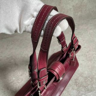 COACH ハンドバッグ ハンドクラフト グローブレザー ボルドー ワインレッド