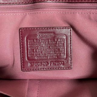 COACH ハンドバッグ ハンドクラフト グローブレザー ボルドー ワインレッド
