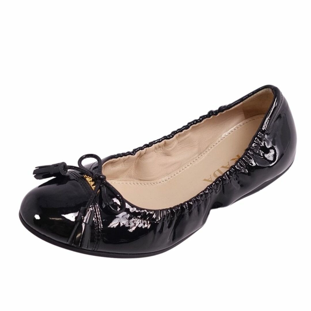 限定品 美品 プラダ PRADA パンプス バレエシューズ リボン タッセル