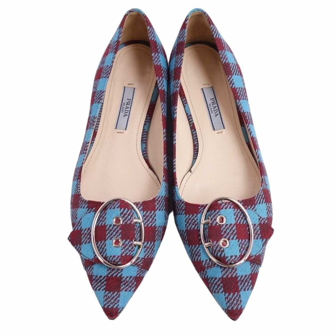 PRADA - 美品 プラダ PRADA パンプス フラットパンプス チェック PRADA - 美品 プラダ PRADA パンプス フラットパンプス チェック