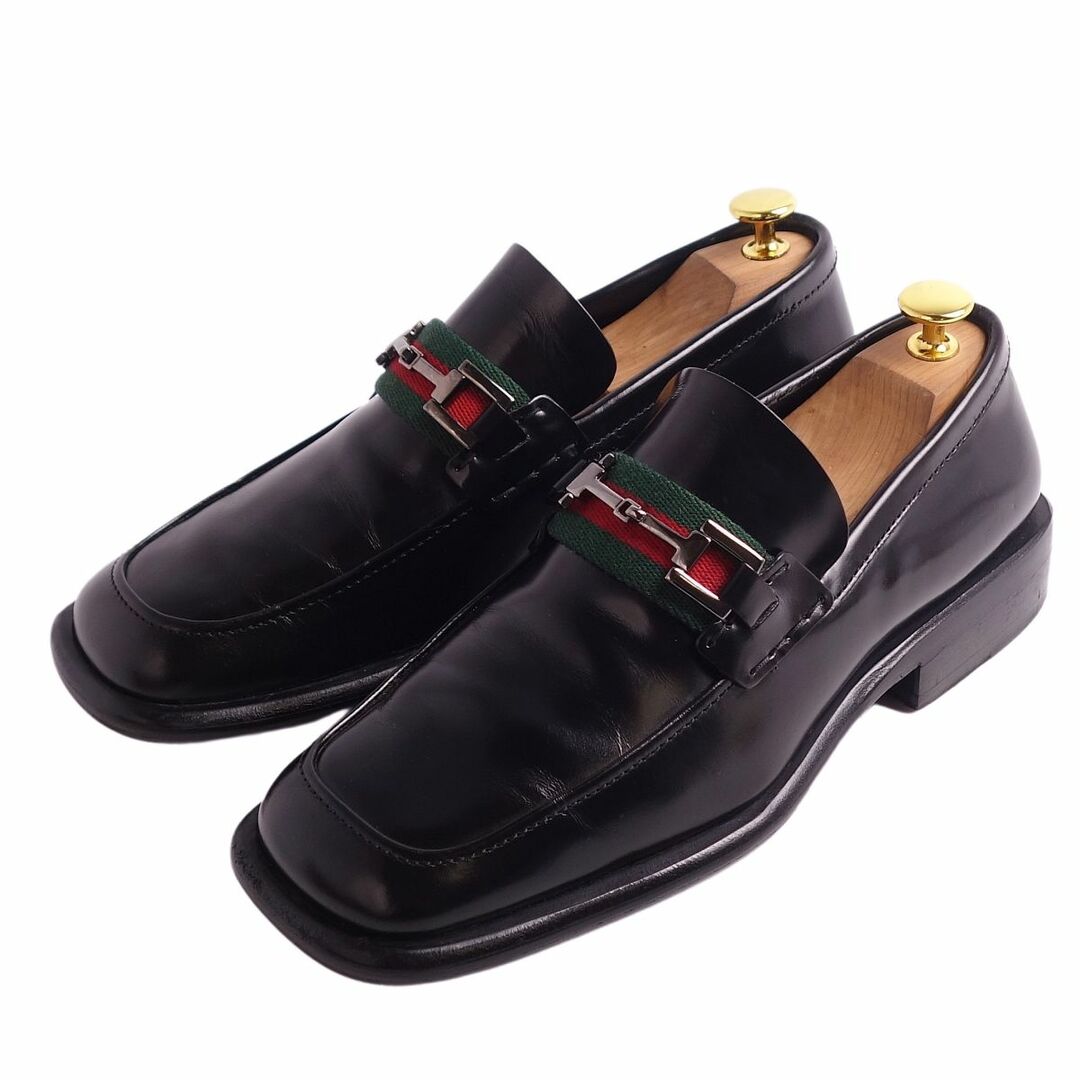 グッチ GUCCI レザーシューズ ローファー ホースビット シェリーライン カーフレザー シューズ メンズ 39.5E(24.5cm相当) ブラック