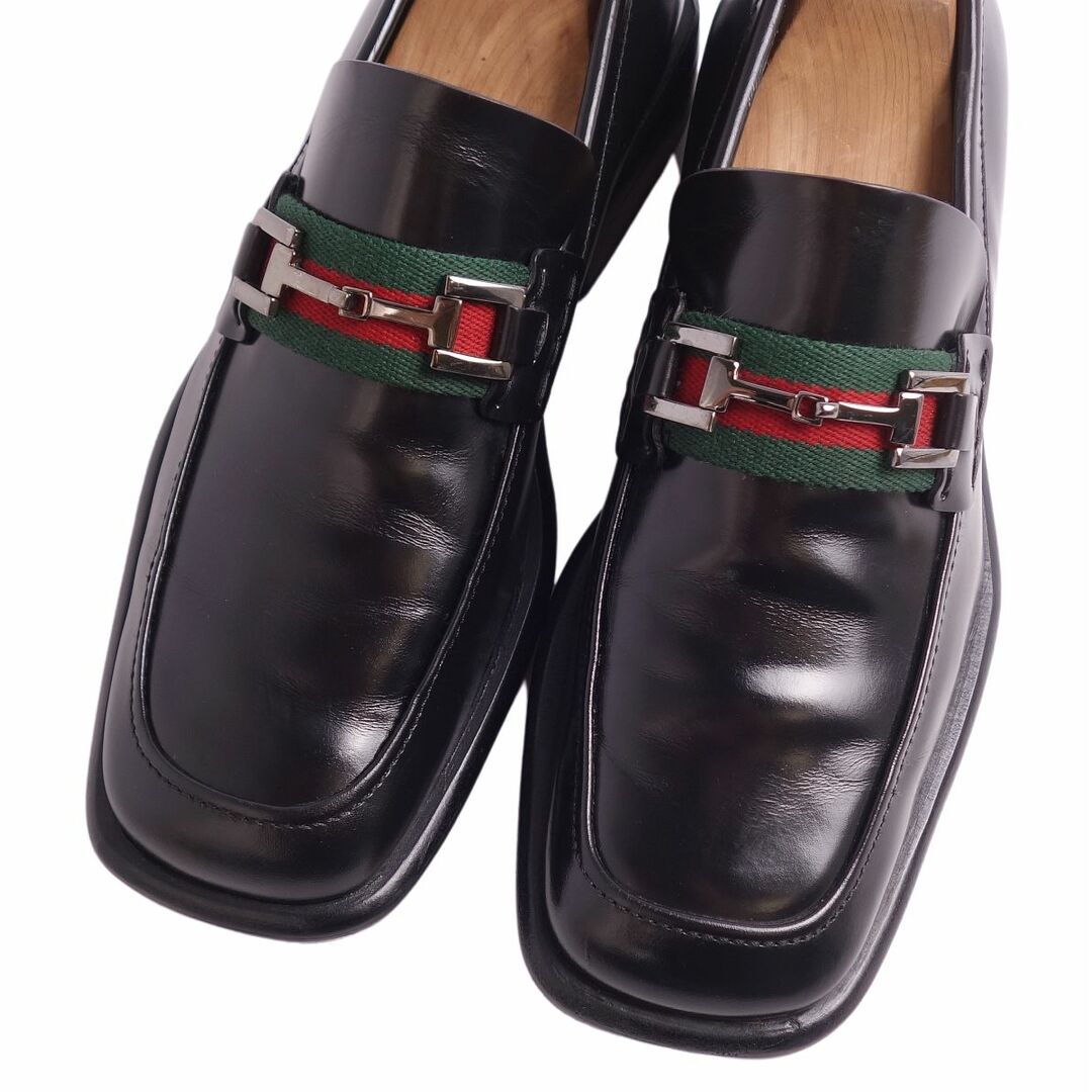 グッチ GUCCI レザーシューズ ローファー ホースビット シェリーライン カーフレザー シューズ メンズ 39.5E(24.5cm相当) ブラック