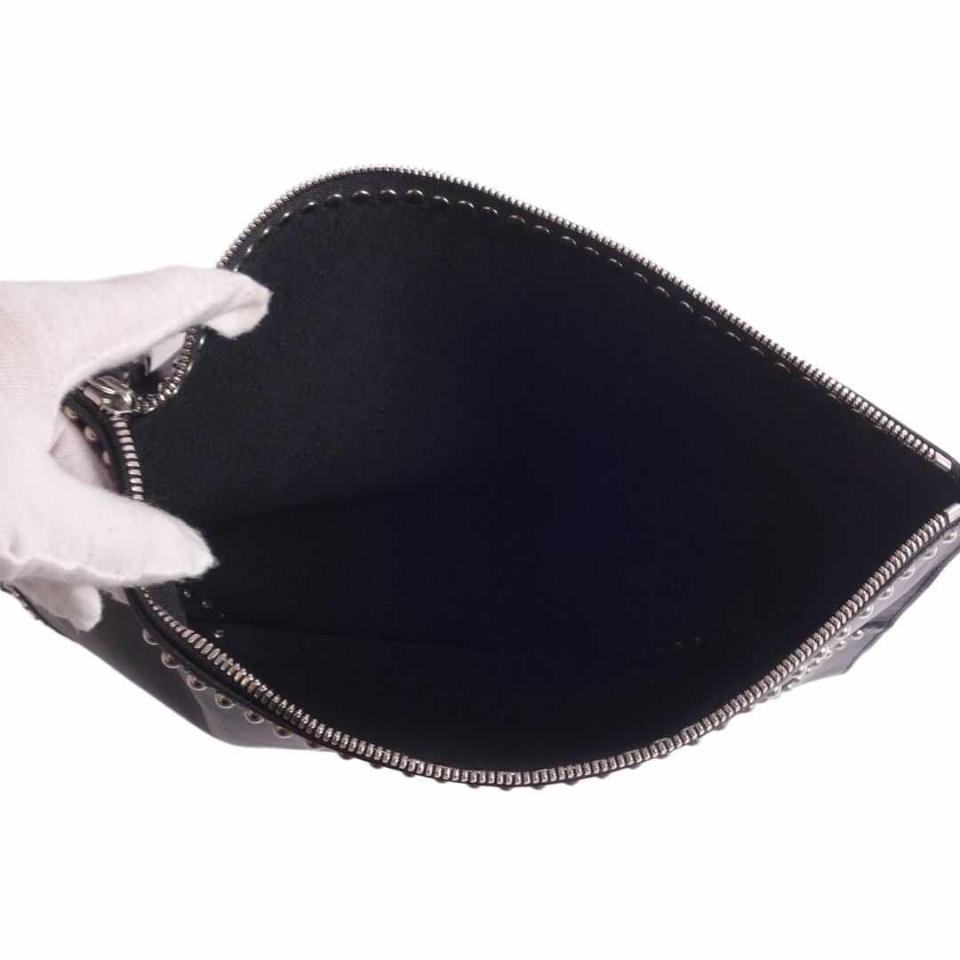 極美品 ジェイアンドエムデヴィッドソン J&M DAVIDSON バッグ クラッチバッグ セカンドバッグ スタッズ カーフレザー カバン メンズ ブラック