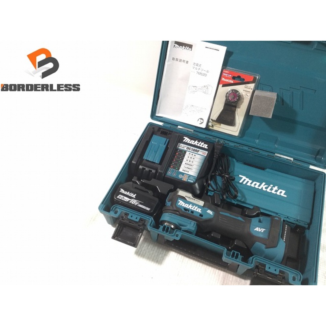 ☆比較的綺麗☆makita マキタ 18V 充電式マルチツール TM52DRG バッテリー1個(18V 6.0Ah) 充電器 ケース  アタッチメント付き 74729 | フリマアプリ ラクマ