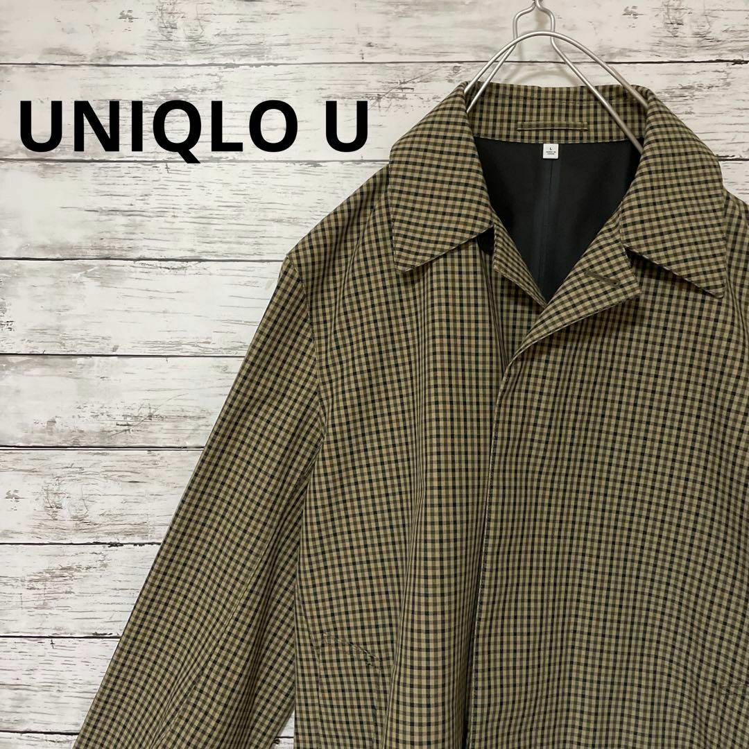 UNIQLO(ユニクロ)のUNIQLO U ブロックテックステンカラーコート ギンガムチェック メンズのジャケット/アウター(ステンカラーコート)の商品写真