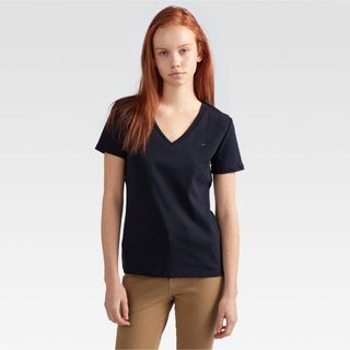 トミーヒルフィガー(TOMMY HILFIGER)のトミーヒルフィガー　ベーシックVネックTシャツ　ネイビー(Tシャツ(半袖/袖なし))