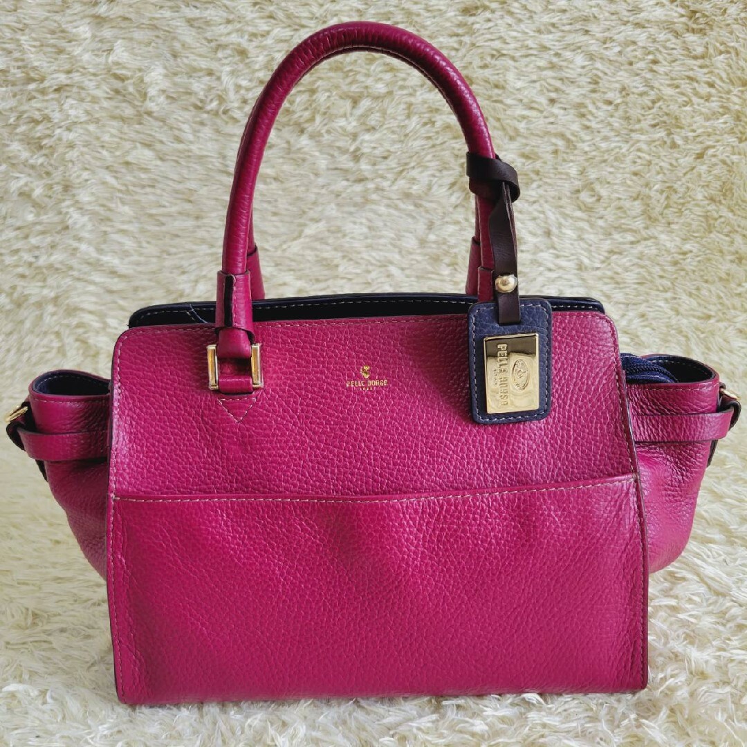 PELLE BORSA】新品未使用 アンミカコラボ ポーチ付きハンドバッグ