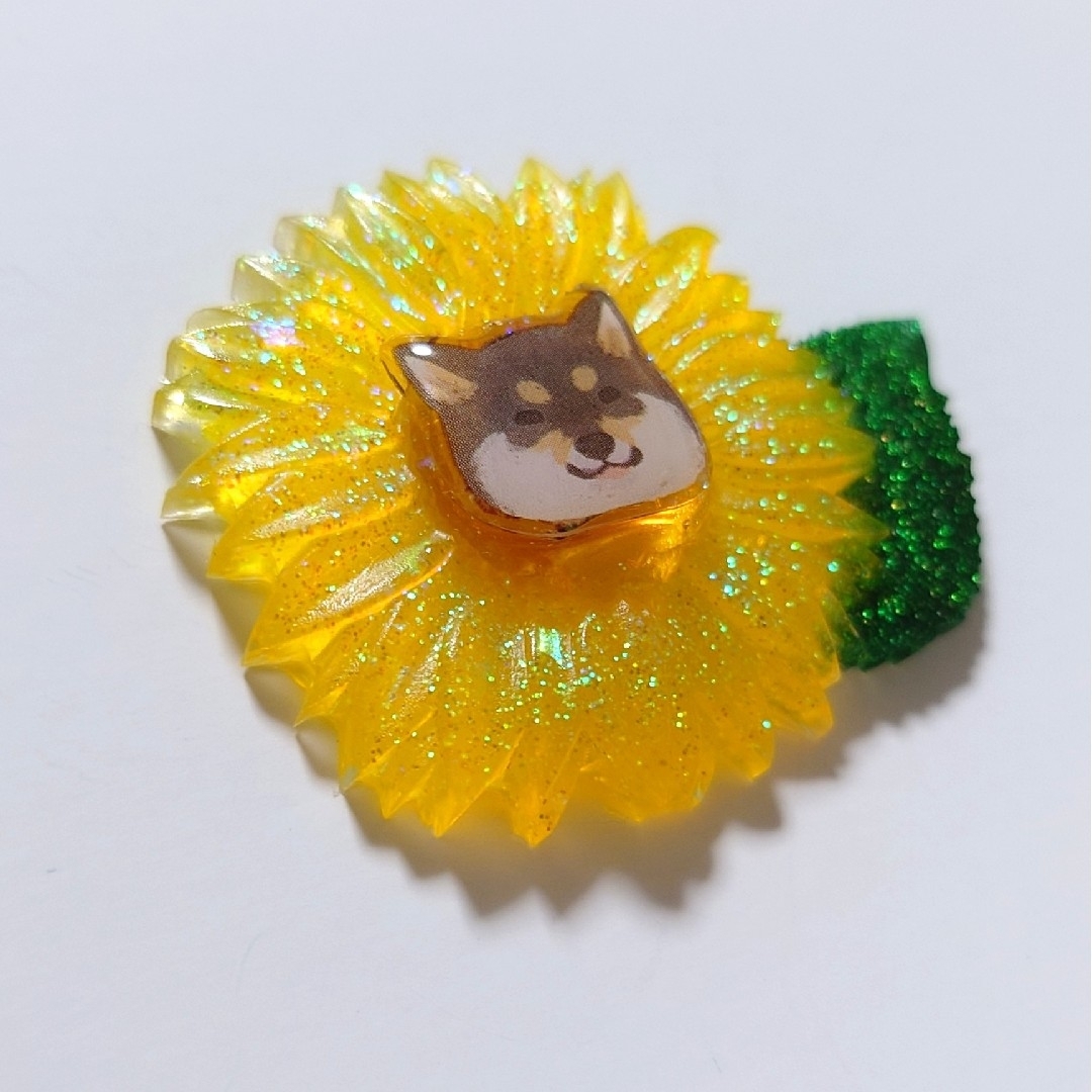 シルバーグレー サイズ 新作☆ハンドメイド レジン カボション 柴犬