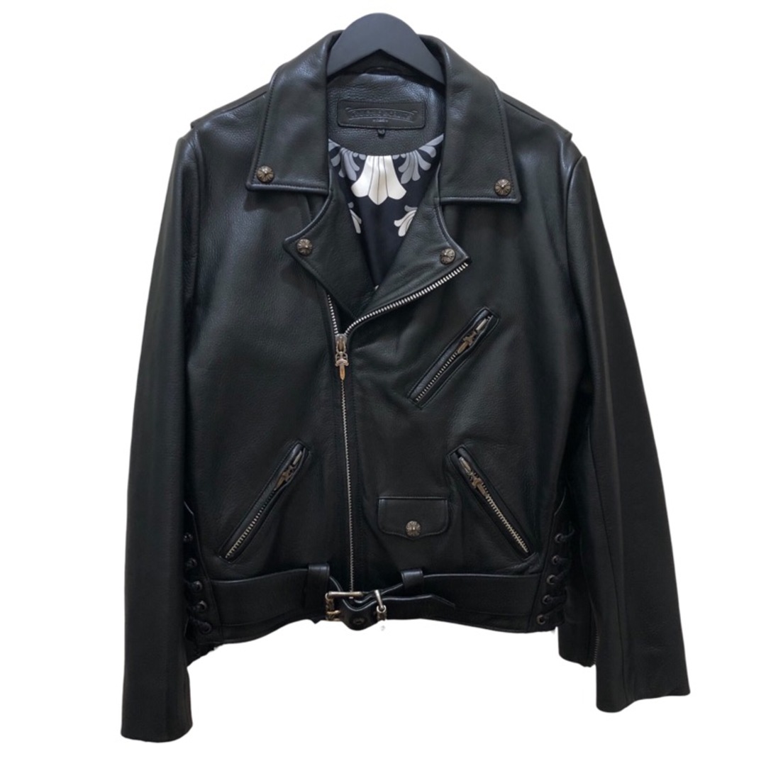 クロムハーツ CHROME HEARTS JJ DEAN レザーライダースジャケット ブラック レザー メンズ ライダースジャケット