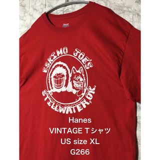 ヘインズ(Hanes)の【レア】US古着 XLsize Hanes VINTAGE Tシャツ レッド(Tシャツ/カットソー(半袖/袖なし))