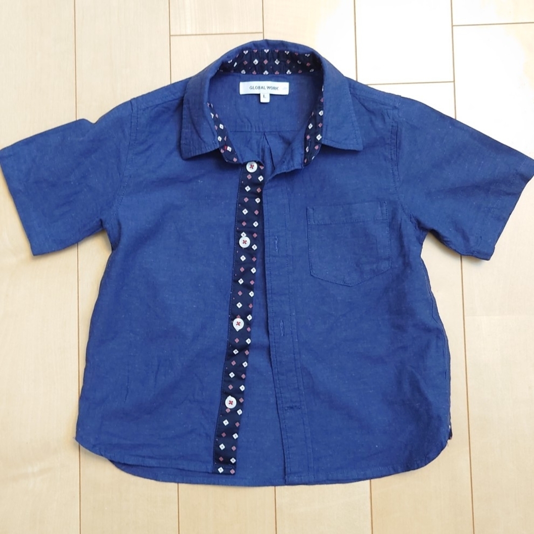 GLOBAL WORK(グローバルワーク)の〈美品〉コットンシャツ　110cm キッズ/ベビー/マタニティのキッズ服男の子用(90cm~)(ブラウス)の商品写真