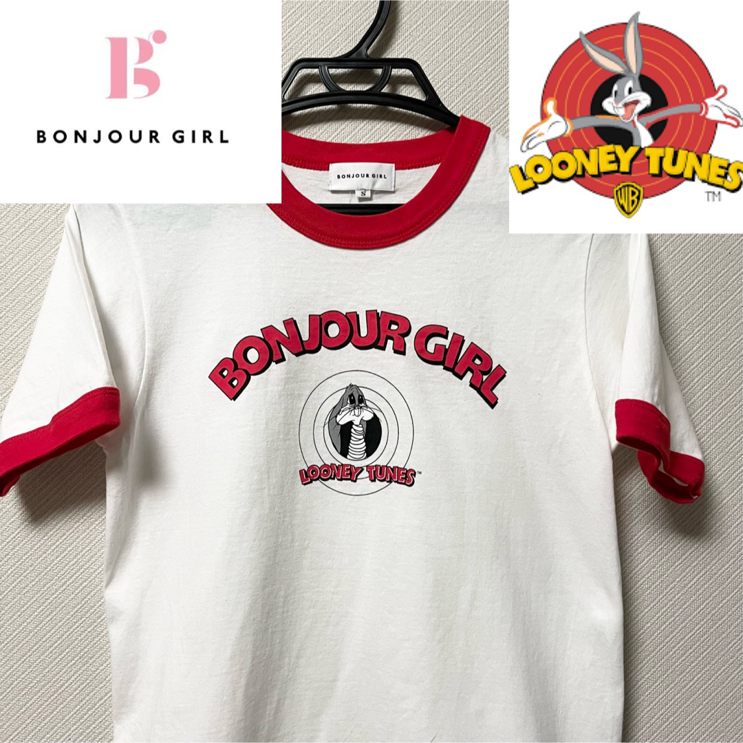 bonjour records(ボンジュールレコーズ)のBONJURL GIRL s/s Ringer Tee レディースのトップス(Tシャツ(半袖/袖なし))の商品写真