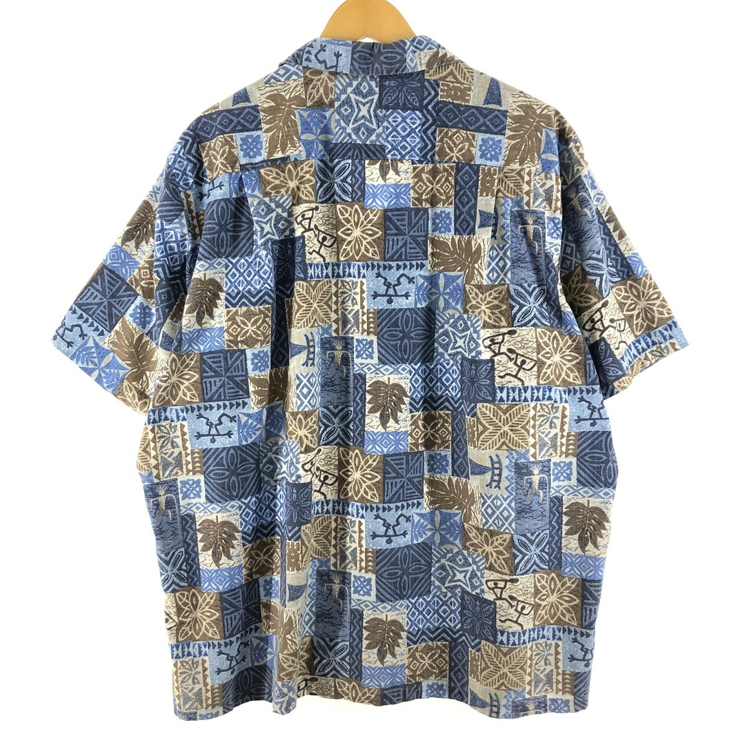 MAKAPUU 総柄 オープンカラー ハワイアンアロハシャツ ハワイ製 メンズXXL /eaa350128