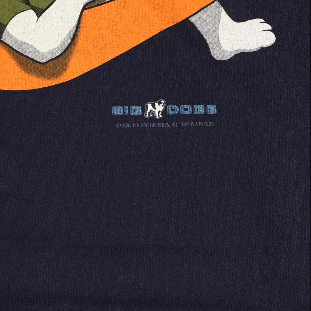 00年代 BIG DOGS NIKE ナイキ パロディ バックプリント プリントTシャツ メンズXXL /eaa349445