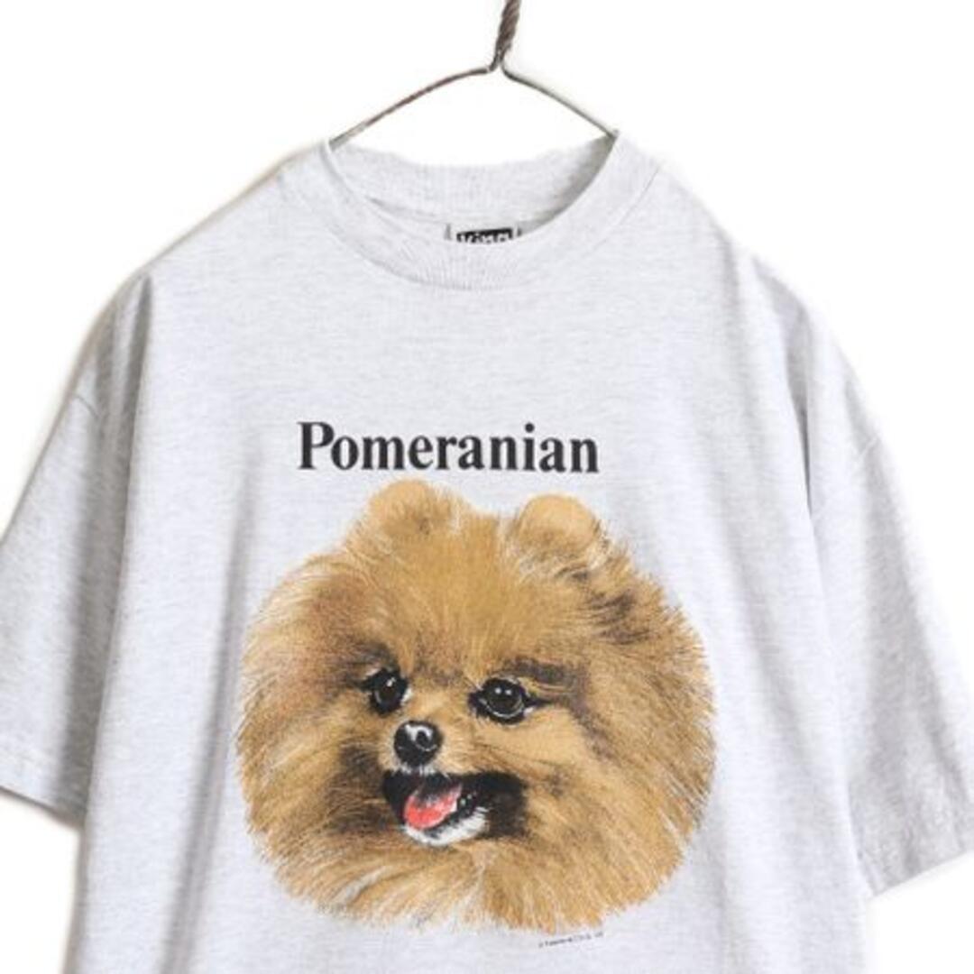 90s  USA製 ビンテージ 犬tシャツ ポメラニアン 昔 いぬ ドッグ