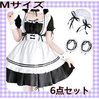 メイド服 コスプレ 6点セット ゴスロリ メイド ロリータ　 S M  L(衣装一式)