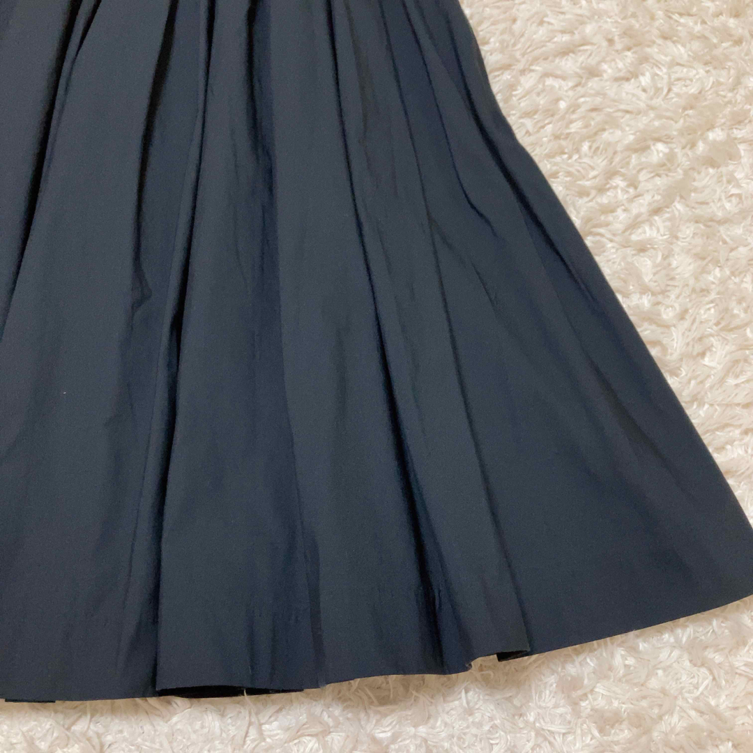 Whim Gazette(ウィムガゼット)のWhim Gazette ウエストタックプリーツ フレアスカート  ブラック レディースのスカート(ひざ丈スカート)の商品写真