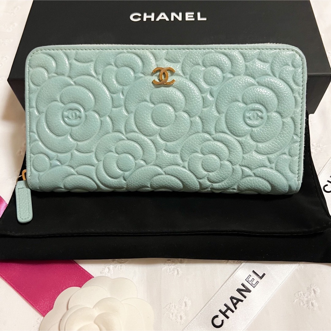 専用★ CHANEL シャネル カメリア  長財布 ラウンドジップ キャビアカード入れ⇒8箇所