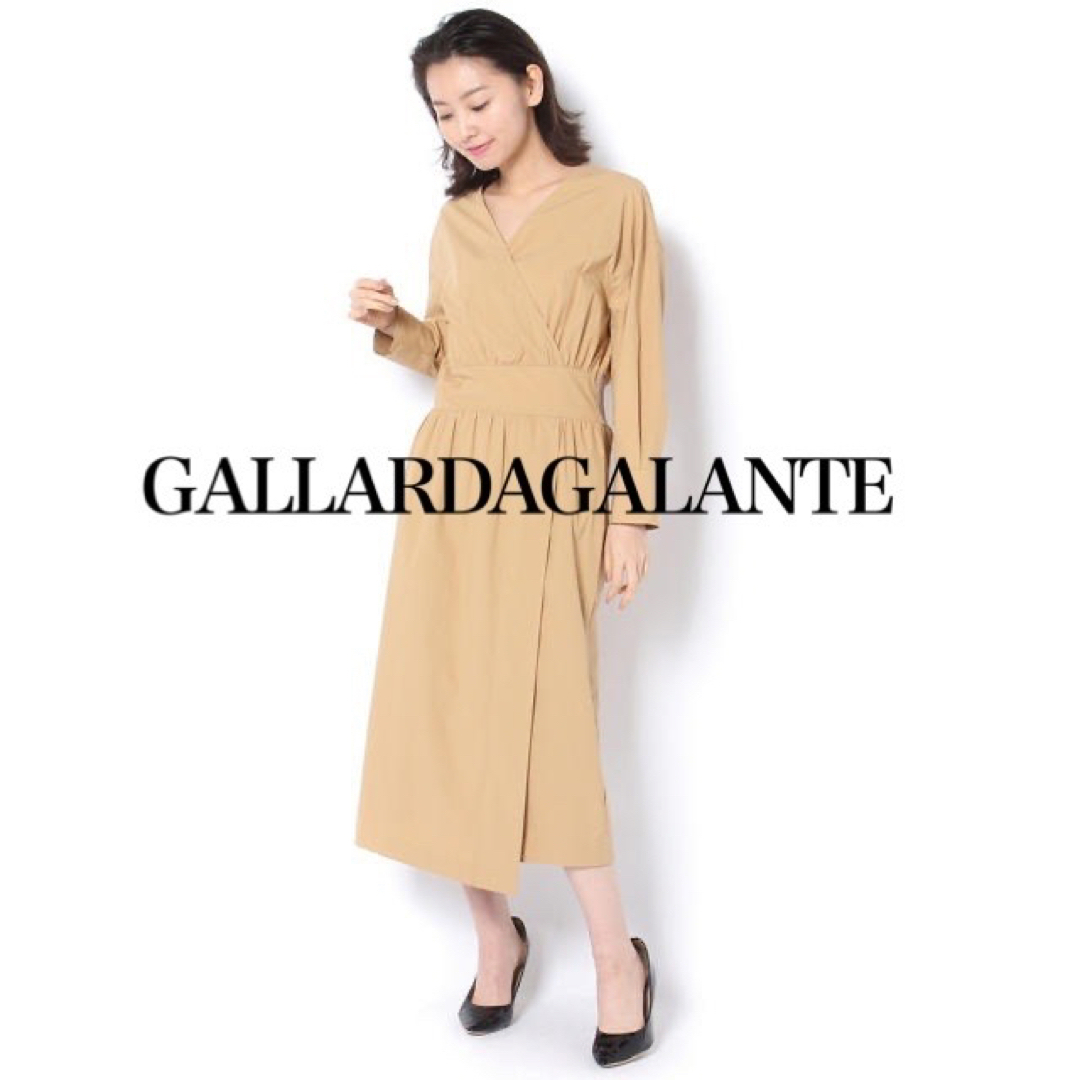 GALLARDA GALANTE(ガリャルダガランテ)のGALLARDAGALANTE ウエストリブワンピース　カシュクールワンピース レディースのワンピース(ロングワンピース/マキシワンピース)の商品写真