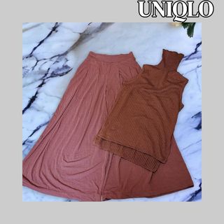 ユニクロ(UNIQLO)のフォロー割♡UNIQLO*ユニクロ*2点セット*セットアップ*ブラウン(シャツ/ブラウス(半袖/袖なし))