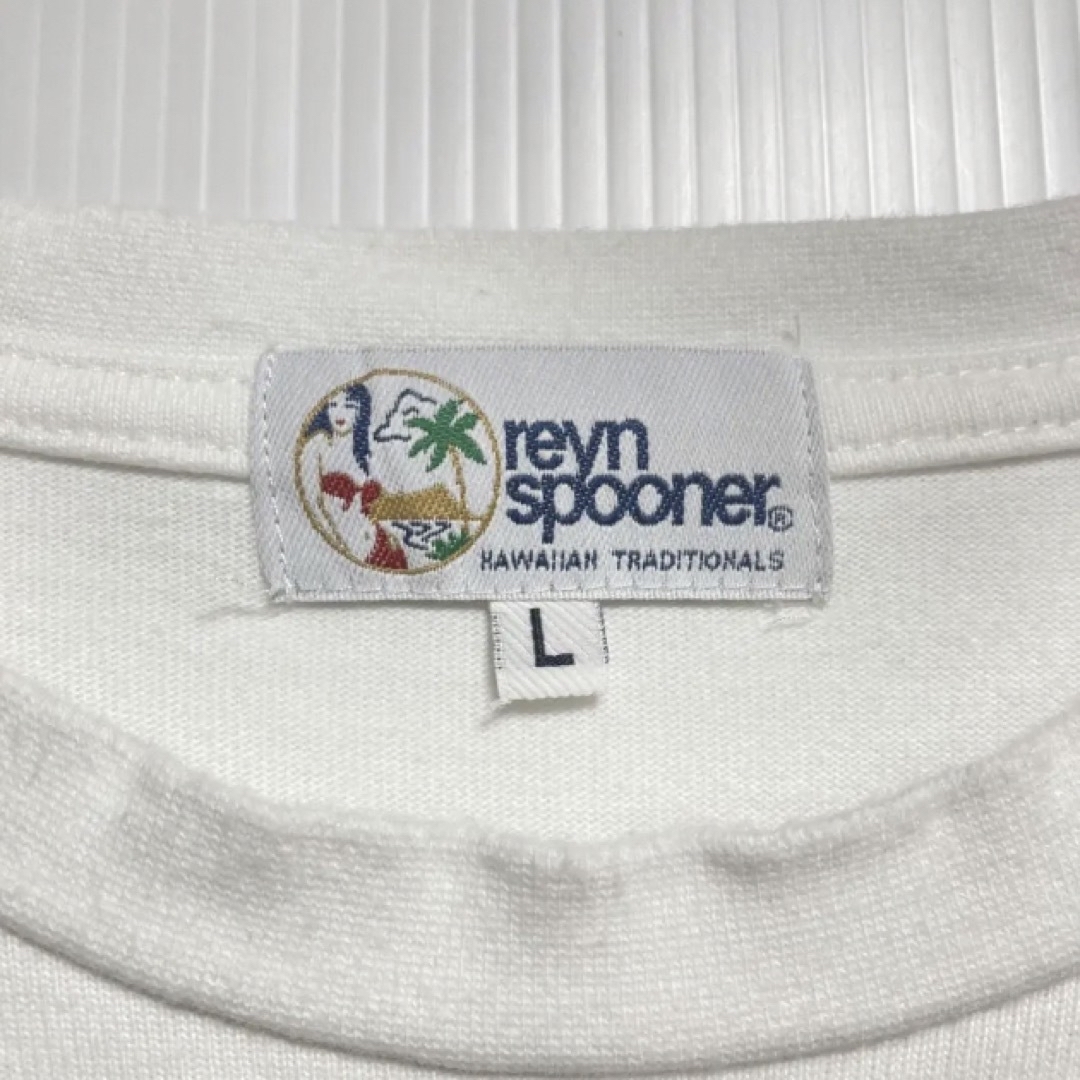 Reyn Spooner(レインスプーナー)のレインスプーナー Reyn Spooner Tシャツ 刺繍 バクプリ L 白 メンズのトップス(Tシャツ/カットソー(半袖/袖なし))の商品写真