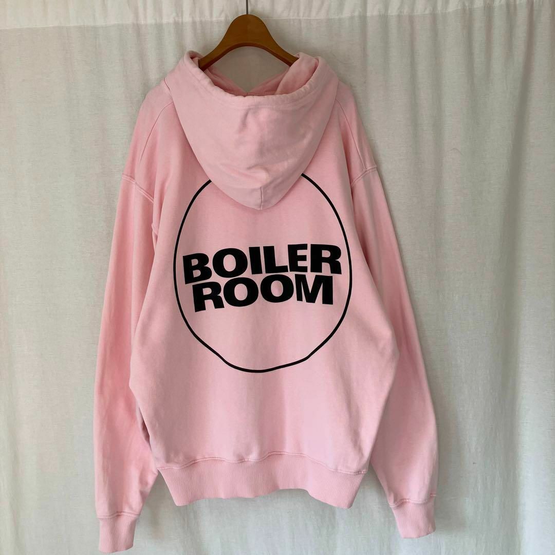 BOILER ROOM 3M LOGO HOODIEパーカー ピンクXL