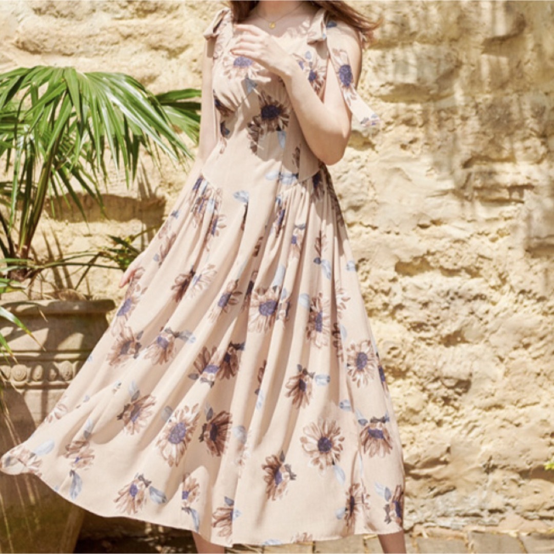 Her lip to - Herlipto Sunflower-Printed Midi Dress Sの通販 by ぬ