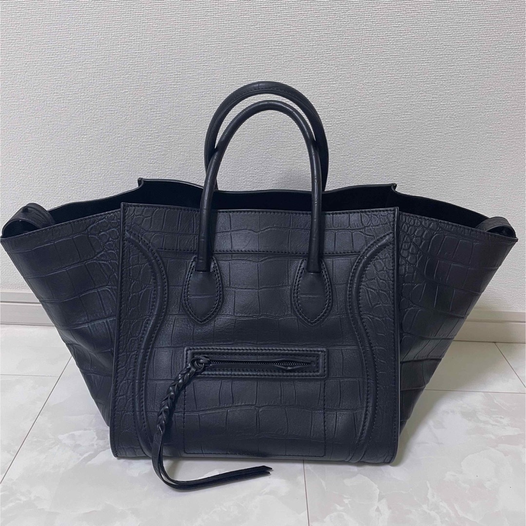 CELINE セリーヌ ラゲージ ファントム トートバッグ クロコ 型押し