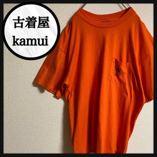 【アメリカ古着】ヴィンテージ 半袖 tシャツ プリント ロゴ オレンジ XL(Tシャツ/カットソー(半袖/袖なし))