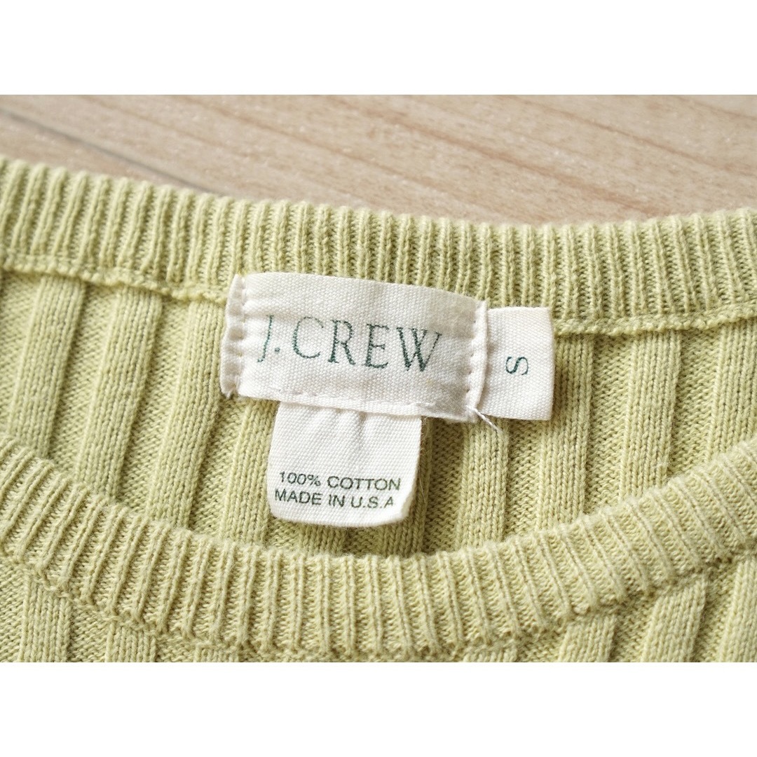 J.Crew(ジェイクルー)の90s 古着 J.CREW リブニット トップス Tシャツ USA製 レディースのトップス(Tシャツ(半袖/袖なし))の商品写真