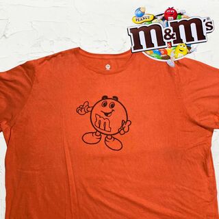 MIJ アメリカン Tシャツ 古着 オレンジ m&ms エムアンドエムズ　レトロ(Tシャツ/カットソー(半袖/袖なし))