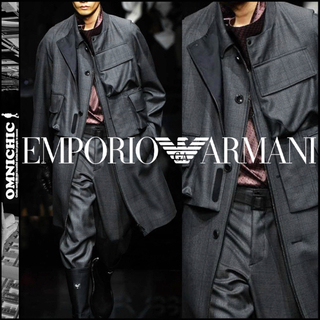 エンポリオアルマーニ(Emporio Armani)の伊製コレクションモデル新品20万エンポリオアルマーニウールステンカラーコート46(ステンカラーコート)