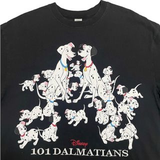 101匹わんちゃん ディズニー Tシャツ ダルメシアン犬DOG Tee 黒 刺繍