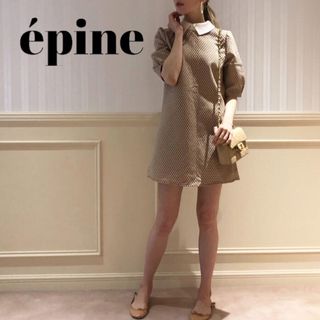 エピヌ(épine)のépine エピヌ エンブロイダリードットワンピース ベージュ epine(ミニワンピース)