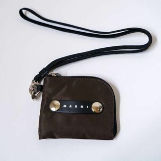 マルニ(Marni)のマルニ MARNI 小銭入れ ブラウン ナイロン ウォレット ネックストラップ(財布)