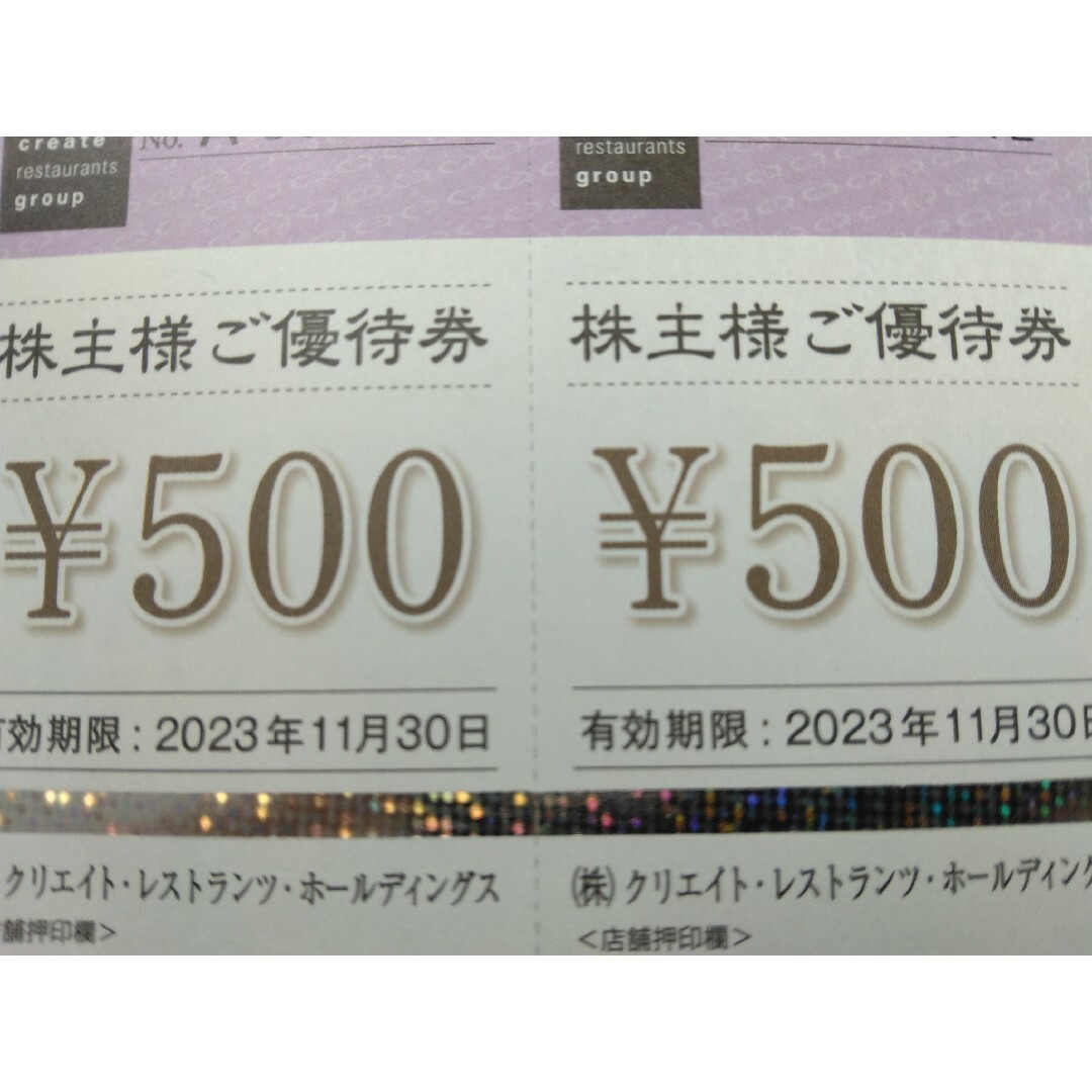 プレゼント サプライズ クリエイトレストラン 株主優待券 56枚 28000円