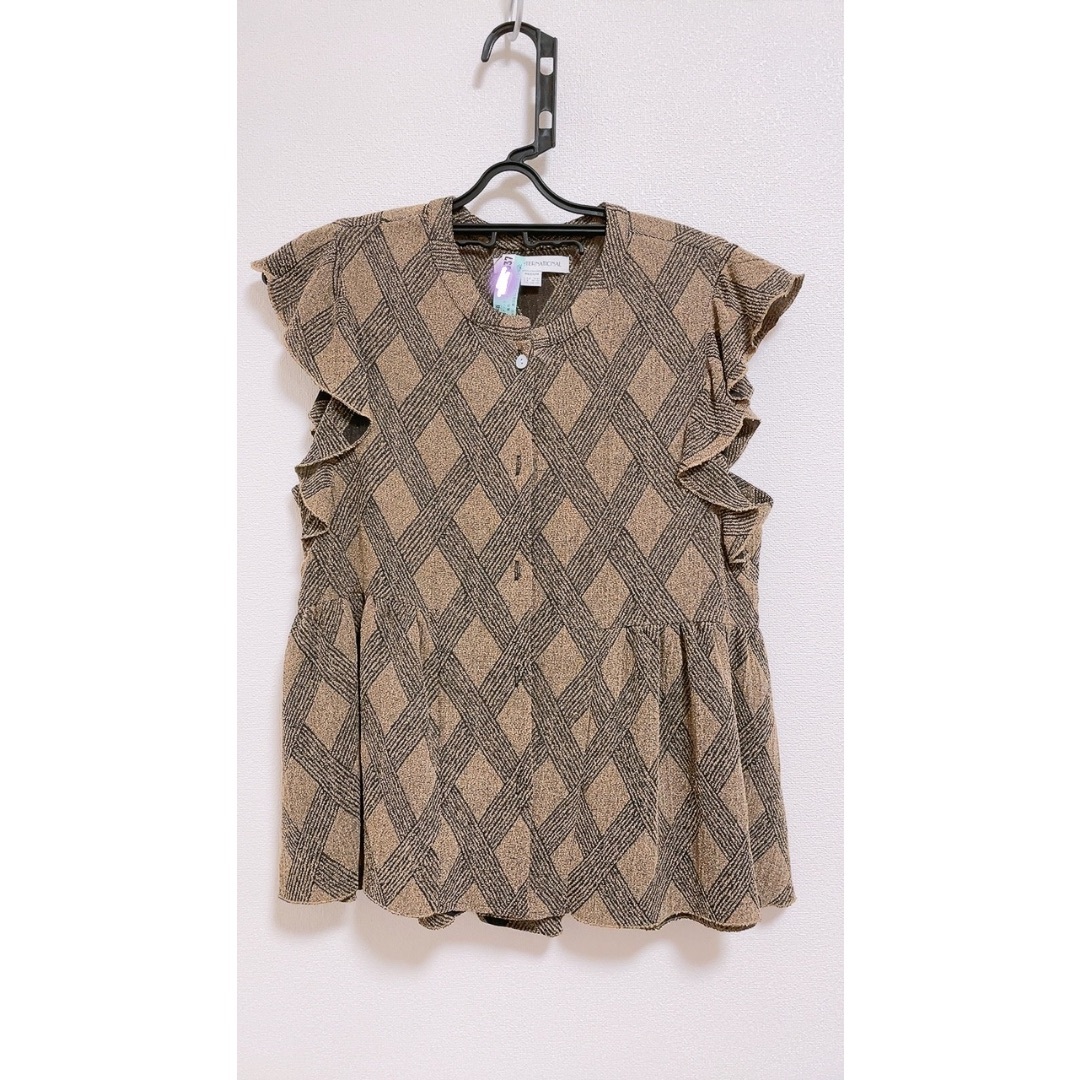 GREED - argyle check jacquard ブラウス