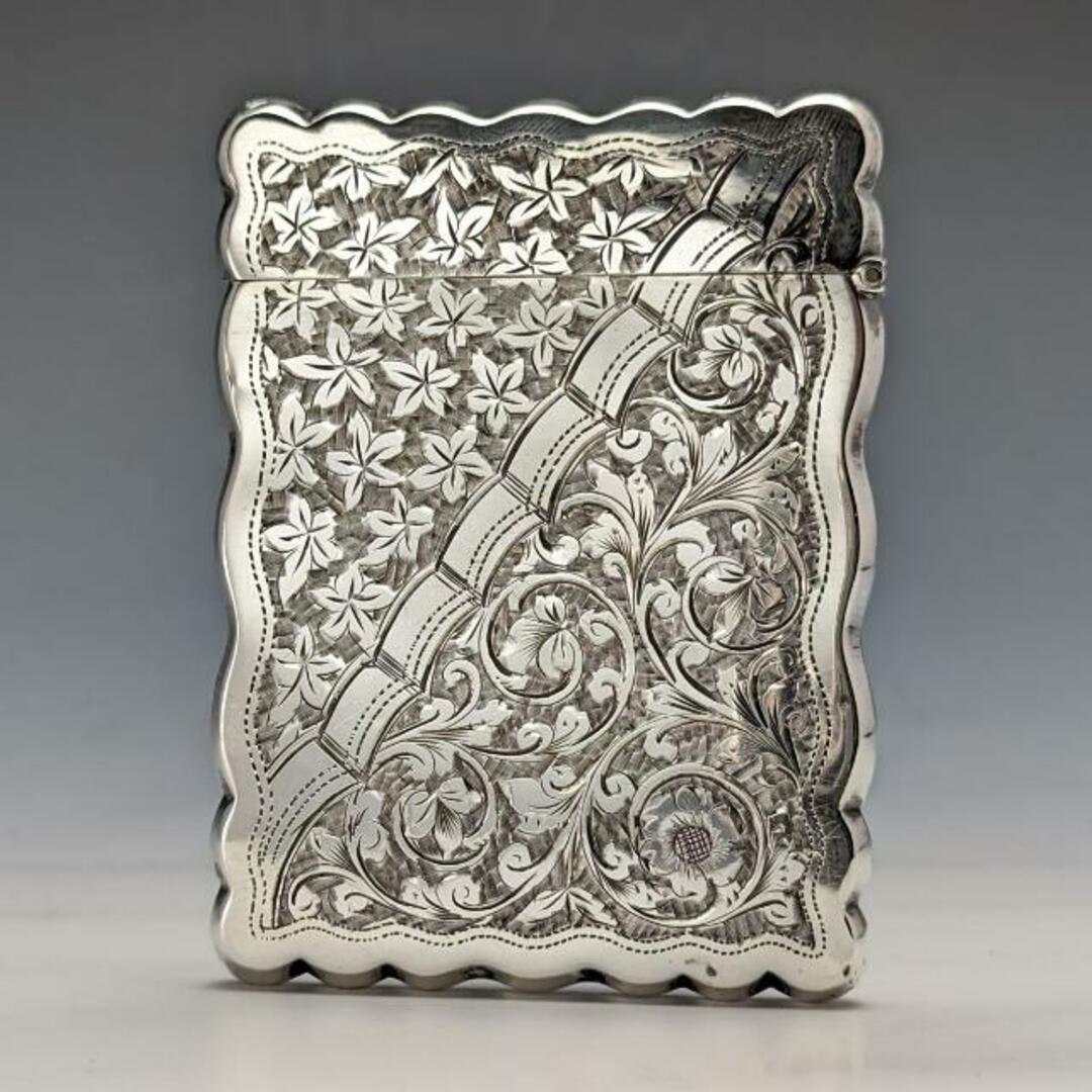 目立った傷や汚れのない美品機能1901年 英国アンティーク 純銀製カードケース 58g GEORGE LOVERIDGE