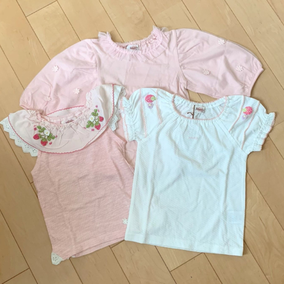 Souris(スーリー)のスーリー🎀カットソー3枚まとまて　110 キッズ/ベビー/マタニティのキッズ服女の子用(90cm~)(Tシャツ/カットソー)の商品写真