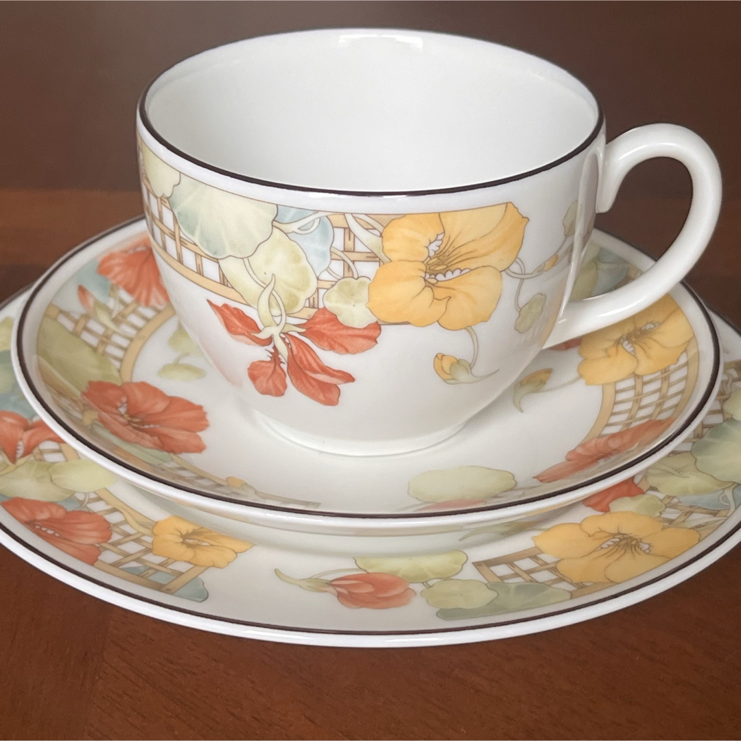 レア美品】ウェッジウッド☆トレリスフラワー☆モーニングトリオ - 食器