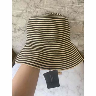 ザラ(ZARA)のZARA ザラ ストローハット 麦わら帽子 ハット ボーダー ストライプ(麦わら帽子/ストローハット)