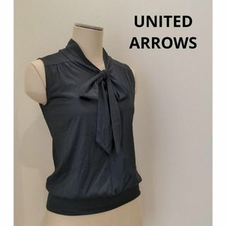 ユナイテッドアローズ(UNITED ARROWS)のユナイテッドアローズ ボウタイ ノースリーブ トップス ブラック レディース(シャツ/ブラウス(半袖/袖なし))