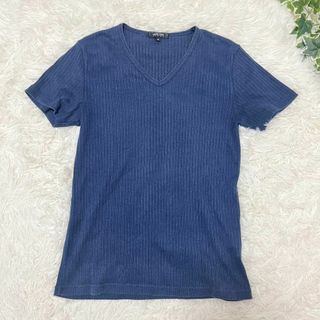 MICHEL KLEIN ミシェルクラン Vネック リブ Tシャツ【M】(Tシャツ/カットソー(半袖/袖なし))