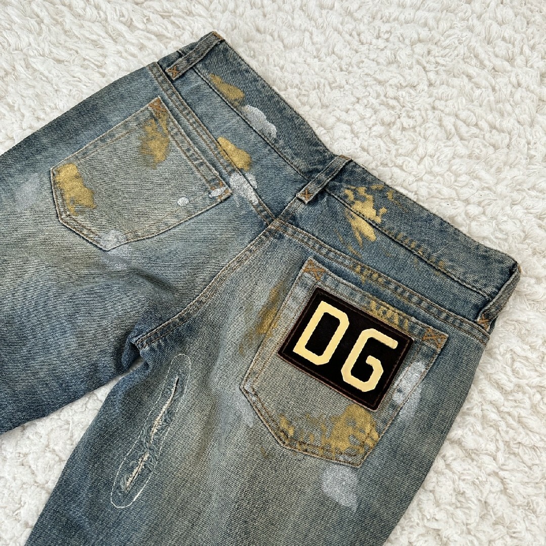 良品 DOLCE&GABBANA ダメージ加工 ロゴプレート ストレート 42 | フリマアプリ ラクマ