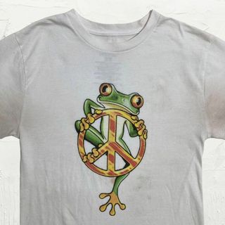 古着 ビンテージ 90s Tシャツ 黒 カエル 爬虫類 毒 イラスト 希少 美品